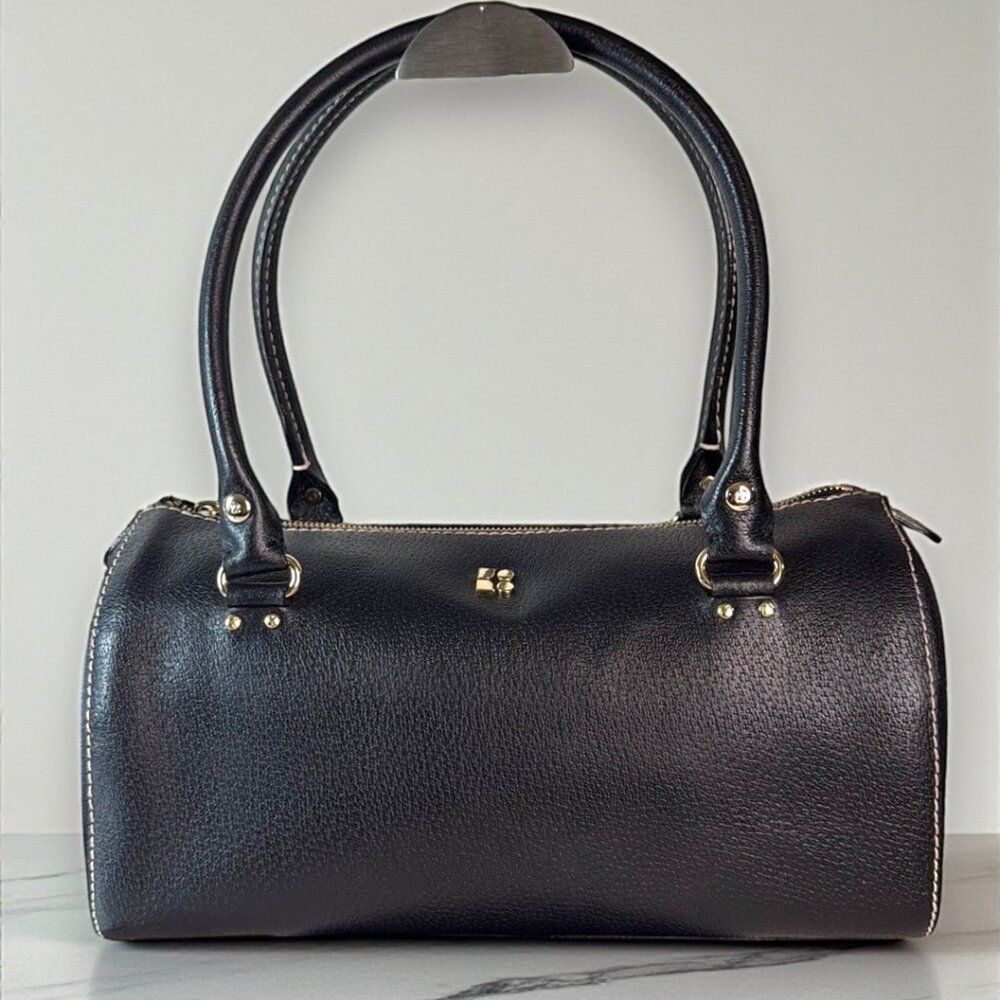 Kate Spade Vintage Leather Logan Dot Noel Pebbled Leather Satchel - Like New